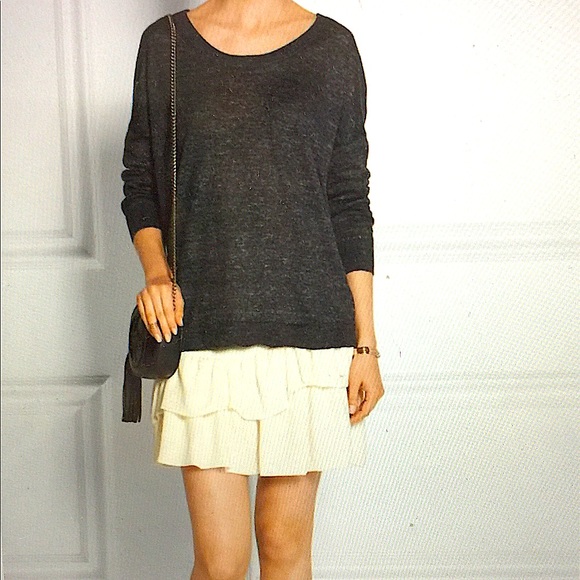 MAJE Fluxi Ruffled Crepe Mini Skirt - Picture 2 of 5